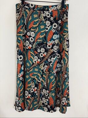 NWT Traffic People Anthropologie Edge of Silence Printed Midi Skirt size M Chic